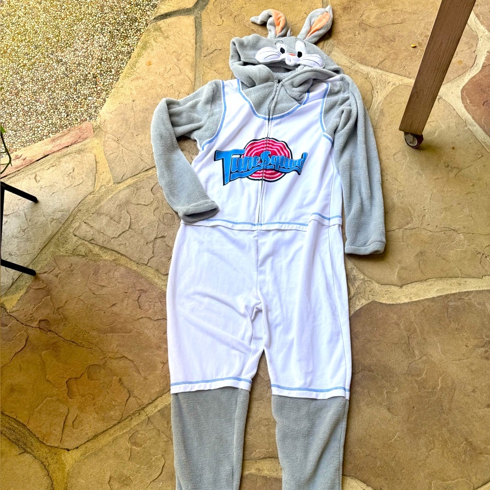 Space Jam, Sleepwear Hoodie, White and Gray, Size Small